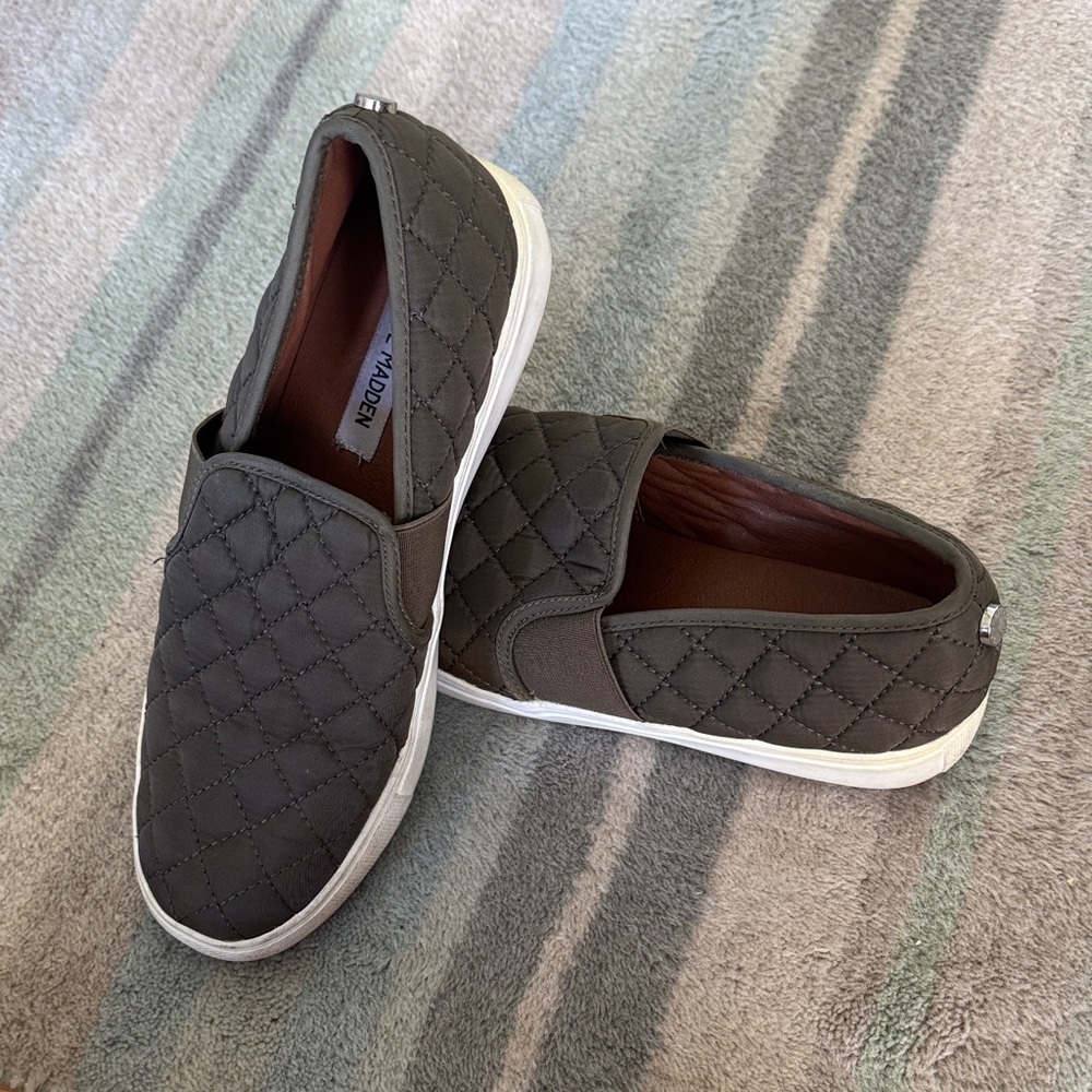 Steve Madden Quilted Slip-On Sneakers - Green